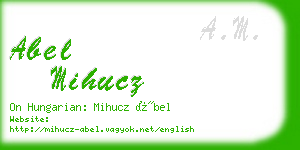 abel mihucz business card